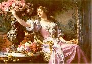 Wladyslaw Czachorski, A lady in a lilac dress with flowers